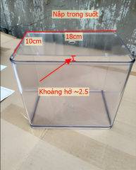 Hồ Nhựa Mini Nuôi Cá Betta Guppy 18x13x15cm - Bể Cá Mica Siêu Trong Có Nắp Thoáng Khí, Phụ Kiện Thủy Sinh Tiện Lợi