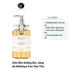 Sữa Tắm Trắng Da Cấp Ẩm Weilaiya Cúc Vạn Thọ 450ml - Dưỡng Ẩm, Làm Sáng Da Tự Nhiên Cho Mọi Loại Da