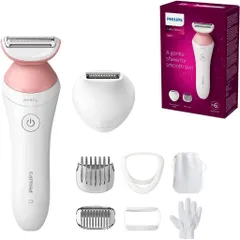 Máy cạo lông Philips Series 6000 BRL146/00 cho Nữ - Cạo ướt & khô, sử dụng không dây, êm ái, nhẹ nhàng cho da, kèm phụ kiện tiện lợi