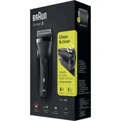 Máy Cạo Râu Điện Braun Series 3 301S - Cạo Ngay êm ái với 3 Lưỡi SensoFoil Sạc Nhanh 5 Phút - Công Nghệ Đức