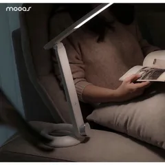 Đèn bàn chống cận Mooas Hàn Quốc - Đèn sạc không dây Qi, điều chỉnh 180 độ, 3 chế độ ánh sáng, tiện dụng cho học tập và làm việc
