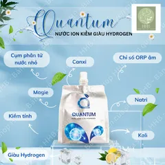 10 Túi Nước Uống Quantum - Nước Ion Kiềm Giàu Hydrogen - Hỗ Trợ Chống Oxy Hóa, Cân Bằng pH