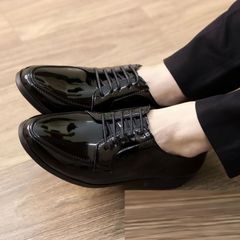Giày Tây Buộc Dây Da Bóng Đế Cao 5cm Thời Trang Mới - Dễ Phối Đồ Sang Trọng Cho Nam