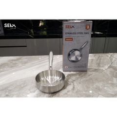 Chảo Cạn Lòng Inox SEKA 26Cm SK6030 - 5 Lớp Nguyên Khối, Chống Dính Tự Nhiên, An Toàn Mọi Loại Bếp
