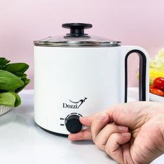 Nồi Lẩu Điện Đa Năng, Ca Nấu Mì Mini Dozzi 1.5L DZE128W (Thương Hiệu Úc) - Hàng Chính Hãng