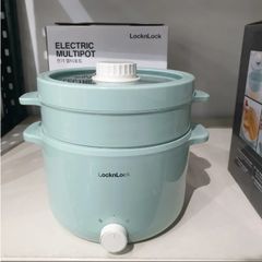 Nồi Lẩu điện đa năng LocknLock Electrc Multi Pot EJP156MIT 220V, 600W dung tích 2L, Màu Mint - Hàng Chính Hãng