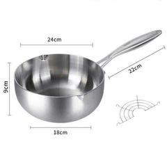 (Tặng Kèm Vỉ Gác Dầu) Chảo Sâu Lòng Chống Dính Inox Nguyên Khối SEKA 22/24/26 cm - Dùng Mọi Loại Bếp - Hàng Chính Hãng