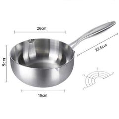 (Tặng Kèm Vỉ Gác Dầu) Chảo Sâu Lòng Chống Dính Inox Nguyên Khối SEKA 22/24/26 cm - Dùng Mọi Loại Bếp - Hàng Chính Hãng