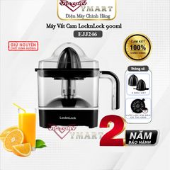 Máy Vắt Cam LocknLock EJJ246BLK 0.9L - Máy Ép Trái Cây Thiết Kế Hiện Đại, Bảo Hành 2 Năm, Công Suất 40W, Màu Đen