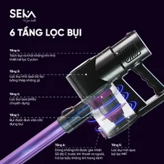 Máy Hút Bụi Cầm Tay SEKA SK-09MAX PLUS - Hút Bụi, Lau Sàn, Tự Động Làm Sạch Con Lăn, Bộ Lọc HEPA, Tiện Ích Dễ Sử Dụng