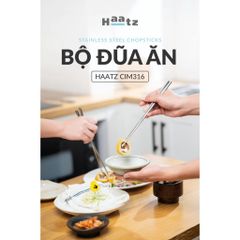 Bộ Đũa inox 10 Đôi Haatz HCS079 (CIM316) - Đũa inox 316L Siêu Bền, An Toàn, Bảo Hành 24 Tháng