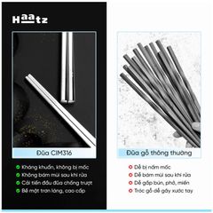 Bộ Đũa inox 10 Đôi Haatz HCS079 (CIM316) - Đũa inox 316L Siêu Bền, An Toàn, Bảo Hành 24 Tháng