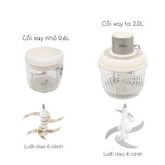 Phụ Kiện Cối và Lưỡi Dao Thay Thế cho Máy Xay Thịt Seka SK2287 - Hàng Chính Hãng, Tiện Lợi Cho Đánh Ruốc và Bóc Tỏi