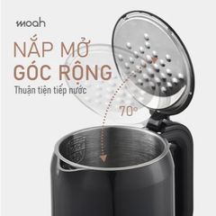 Ấm Đun Siêu Tốc Moah 1.7L MKK8721-BK - Cao Cấp, Màn Hình LED, 7 Chế Độ Nhiệt, Thiết Kế An Toàn, Uy Tín Hàn Quốc