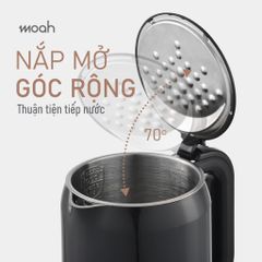 Ấm Đun Siêu Tốc Moah 1.7L MKK8721-BK - Cao Cấp, Màn Hình LED, 7 Chế Độ Nhiệt, Thiết Kế An Toàn, Uy Tín Hàn Quốc
