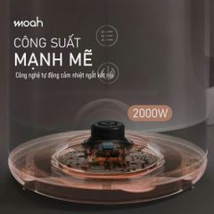Ấm Đun Siêu Tốc Moah 1.7L MKK8721-BK - Cao Cấp, Màn Hình LED, 7 Chế Độ Nhiệt, Thiết Kế An Toàn, Uy Tín Hàn Quốc