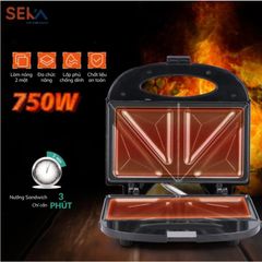 Máy Nướng Bánh Mì Sandwich SEKA SK-550 (SK550) Chống Dính 2 Mặt Tự Cảm Biến Nhiệt - Hàng Chính Hãng