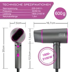 Máy Sấy Tóc Lebenlang LBH3088H 2100W - Gấp Gọn, Công Nghệ Ion, Chống Xơ Rối, Sấy Nhanh, Tiện Dụng Cho Du Lịch
