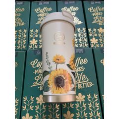 Cốc Giữ Nhiệt Inox 316 500ml 2GOOD C29 Họa Tiết Hoa Hướng Dương - Kèm Ống Hút Tiện Lợi, Hàng Chính Hãng