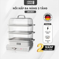 Nồi Hấp Điện Đa Năng 3 Tầng 18L Lebenlang LBEL5031 - Tiện Lợi, 900W, Giữ Vitamin, Hấp Thực Phẩm Tươi Ngon Cho Gia Đình