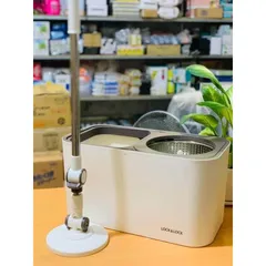 Bộ Lau Nhà Xoay Tay LocknLock Dual Bucket Spin Mop ETM478 - Dụng Cụ Vệ Sinh Đa Năng với 2 Bông Lau Microfiber Chất Lượng Cao