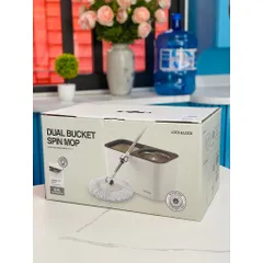 Bộ Lau Nhà Xoay Tay LocknLock Dual Bucket Spin Mop ETM478 - Dụng Cụ Vệ Sinh Đa Năng với 2 Bông Lau Microfiber Chất Lượng Cao