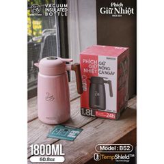 Bình Giữ Nhiệt Cao Cấp 2Good B52, Dung Tích 1.8L, Inox 304/316, Giữ Nóng Lạnh 24h, An Toàn, Bảo Hành 5 Năm