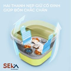 Bồn Ngâm Chân Massage Gấp Gọn SEKA  SK195 (SK-195) Con Lăn Tự Động Làm Nóng, Sục Khí - Chính Hãng