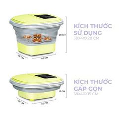 Bồn Ngâm Chân Massage Gấp Gọn SEKA  SK195 (SK-195) Con Lăn Tự Động Làm Nóng, Sục Khí - Chính Hãng