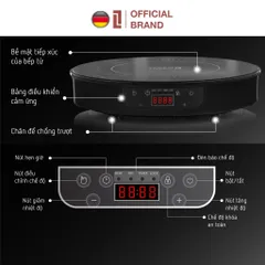 Bếp từ đơn LEBENLANG LBII5505 mặt kính chịu lực, hẹn giờ, cài đặt thời gian nấu, 2000W Chính Hãng