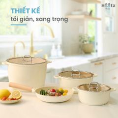 Bộ Nồi Chảo 5 Món Chống Dính Phủ Gốm Xtrema Haatz Hàn Quốc - Bảo Hành 2 Năm, An Toàn Sức Khỏe, Dễ Dàng Vệ Sinh