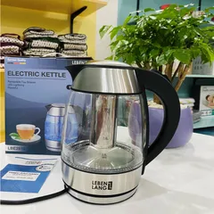 Ấm Siêu Tốc Thủy Tinh Lebenlang LBE2819 1.8L - Đun Nước Nhanh Chóng, Lõi Lọc Trà - Bảo Hành 2 Năm, Chất Liệu An Toàn