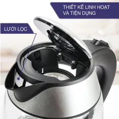Ấm Siêu Tốc Thủy Tinh Lebenlang LBE2819 1.8L - Đun Nước Nhanh Chóng, Lõi Lọc Trà - Bảo Hành 2 Năm, Chất Liệu An Toàn