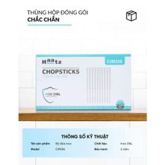Bộ Đũa inox 10 Đôi Haatz HCS079 (CIM316) - Đũa inox 316L Siêu Bền, An Toàn - Bảo Hành 24 Tháng