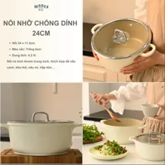 (Bảo Hành 2 Năm) Bộ Nồi Chảo 4 Món Haatz - Phủ Gốm Chống Dính Độc Quyền 9 Lớp Đúc Nguyên Khối