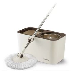 Bộ Lau Nhà Xoay Tay LocknLock ETM478 - Dụng Cụ Vệ Sinh Cao Cấp, Bông Lau Microfiber, Thiết Kế Tiện Dụng 2 Bông Lau