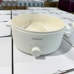 Nồi Điện Đa Năng LocknLock EJP134IVY 5L - Nấu Lẩu, Hấp, Chiên, Rán, Xào - Bảo Hành 2 Năm, 1350W, Chống Dính, Tiện Lợi Gia Đình