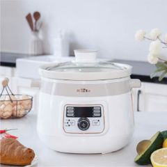 Nồi Nấu Chậm Lòng Gốm HAATZ CIM361 3L - 215W, Đa Năng, Hẹn Giờ 10 Tiếng, Giữ Dinh Dưỡng, Tiện Lợi Cho Gia Đình