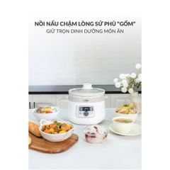 Nồi Nấu Chậm Lòng Gốm HAATZ CIM361 3L - 215W, Đa Năng, Hẹn Giờ 10 Tiếng, Giữ Dinh Dưỡng, Tiện Lợi Cho Gia Đình