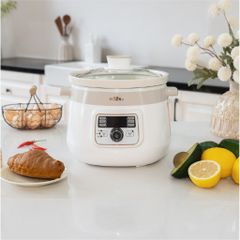 Nồi Nấu Chậm Lòng Gốm HAATZ CIM361 3L - 215W, Đa Năng, Hẹn Giờ 10 Tiếng, Giữ Dinh Dưỡng, Tiện Lợi Cho Gia Đình