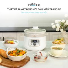 Nồi Nấu Chậm Lòng Gốm HAATZ CIM361 3L - 215W, Đa Năng, Hẹn Giờ 10 Tiếng, Giữ Dinh Dưỡng, Tiện Lợi Cho Gia Đình