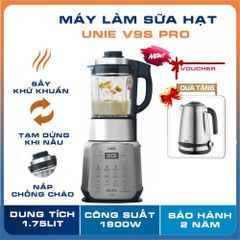 Máy Làm Sữa Hạt Đa Năng Unie V9S PRO 1800W, Dung Tích 1.75L, Tiếng Ồn Thấp, Công Nghệ Khử Khuẩn, Tặng Kèm Ấm Unie