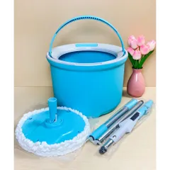 Bộ Cây Lau Nhà Xoay Tay LocknLock ETM494 - Tiện Lợi Với 2 Bông Lau Microfiber và Thùng Chứa Nước Gọn Nhẹ, Dễ Sử Dụng
