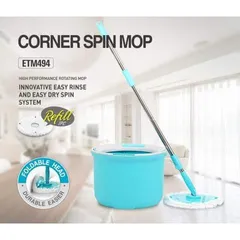 Bộ Cây Lau Nhà Xoay Tay LocknLock ETM494 - Tiện Lợi Với 2 Bông Lau Microfiber và Thùng Chứa Nước Gọn Nhẹ, Dễ Sử Dụng
