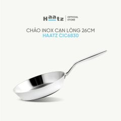 Chảo Cạn Inox 316 Cao Cấp Haatz 3 Lớp Liên Khối - Bảo Hành 5 Năm, Đa Năng Sử Dụng Cho Tất Cả Các Loại Bếp