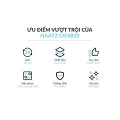 Chảo Cạn Inox 316 Cao Cấp Haatz 3 Lớp Liên Khối - Bảo Hành 5 Năm, Đa Năng Sử Dụng Cho Tất Cả Các Loại Bếp