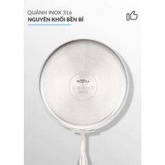 Quánh Inox 316 Đúc Đáy Liền Haatz HYP318 Size 18cm - Chảo Bếp Từ Cao Cấp Chống Dính Bảo Hành 5 Năm, An Toàn Cho Gia Đình