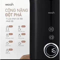 Ấm Đun Siêu Tốc Moah 1.7L MKK8721-BK - Màn Hình LED, 7 Chế Độ Nhiệt Tuỳ Chỉnh, Thép Không Gỉ, An Toàn và Tiện Lợi
