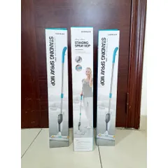 Cây Lau Nhà Dạng Xịt Nước LocknLock ETM461 - Công Nghệ Hơi Nước Tiện Lợi, 2 Bông Lau Trắng Phối Xanh, An Toàn Cho Sàn Nhạy Cảm
