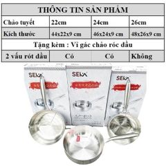 Chảo Sâu Lòng Nguyên Khối SEKA SK6030 - Chảo Inox Chống Dính Vĩnh Cửu Dùng Cho Mọi Loại Bếp - Hàng Chính Hãng Cao Cấp